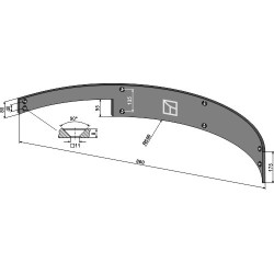 Tôle de guidage 860mm - droite - Strautmann - 31046282