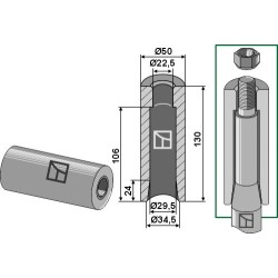Entretoise à souder 130mm