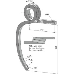 Dent double spire, droite