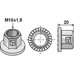 Écrou à embase - M10x1,5 - Köckerling - 901227