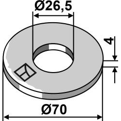 Rondelle Ø70x4xØ26,5 - DIN9021 A26