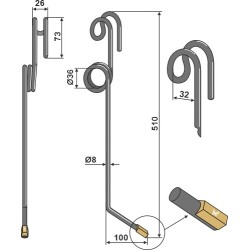 dent de herse étrille Ø8mm - carbure - Einböck - 15-099
