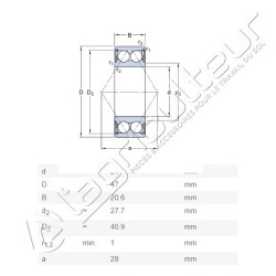 Roulement à bille 3204 A-2RS1 - SKF
