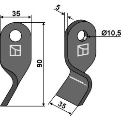 Couteau torsadé 90x35mm - Stella - 1053