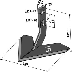 Soc à ailette 140mm - Carré