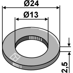 Rondelle en aluminium Ø24x2,5xØ13