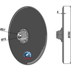 Disque de semoir Ø382x4 - compl. - Kongskilde - 200058605