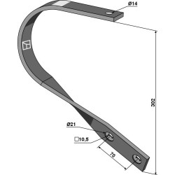 Dent 40x8 - gauche - Lemken - 35310033