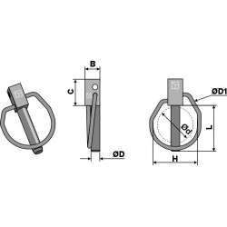 Goupille clip Ø12,5x60