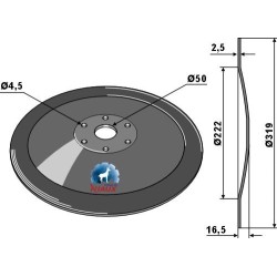 Disque de semoir Ø319x2,5 - Kongskilde - 7002156303