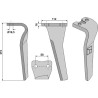 Dent pour herses rotatives 315mm, gauche - Sicma