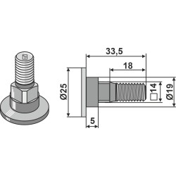 Boulon pour couteau - AS