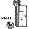 Boulon avec écrou à freinage interne - M20 - 10.9 - Perfect