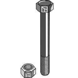 Boulon à tête hexagonale M20x2,5x160 avec écrou à freinage interne
