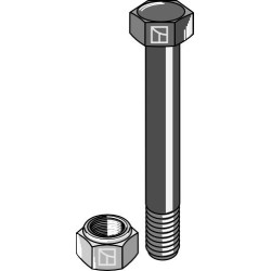 Boulon à tête hexagonale M20x2,5x140 avec écrou à freinage interne