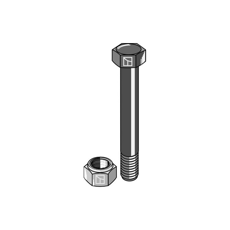 Boulon à tête hexagonale M20x2,5x140 avec écrou à freinage interne