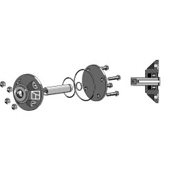 Roulement rainuré à billes pour coutres circulaires compl. avec arbre Ø30mm - Kverneland - KK086087R