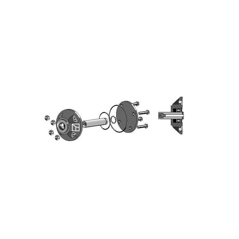 Roulement rainuré à billes pour coutres circulaires compl. avec arbre Ø30mm - Kverneland - KK086087R