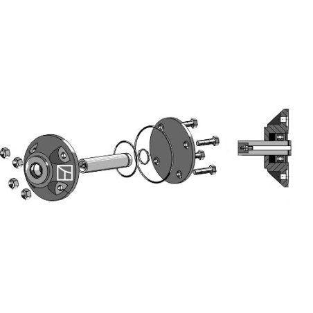 Roulement rainuré à billes pour coutres circulaires compl. avec arbre Ø30mm - Kverneland - KK086087R