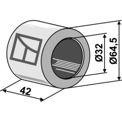 Palier en boi dur - Ø32mm