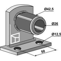 Palier de bride 90° avec entretoise emboîté - Ø26