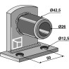 Palier de bride 90° avec entretoise emboîté - Ø26