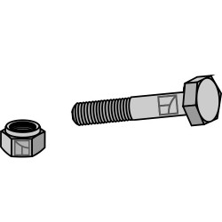 Boulon avec écrou à freinage interne - 1/2''UNF - Taarup