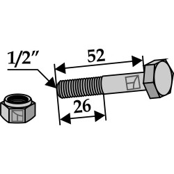 Boulon avec écrou à freinage interne - 1/2''UNF - Taarup