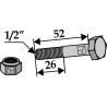 Boulon avec écrou à freinage interne - 1/2''UNF - Taarup
