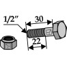 Boulon avec écrou à freinage interne - 1/2''UNF - Taarup