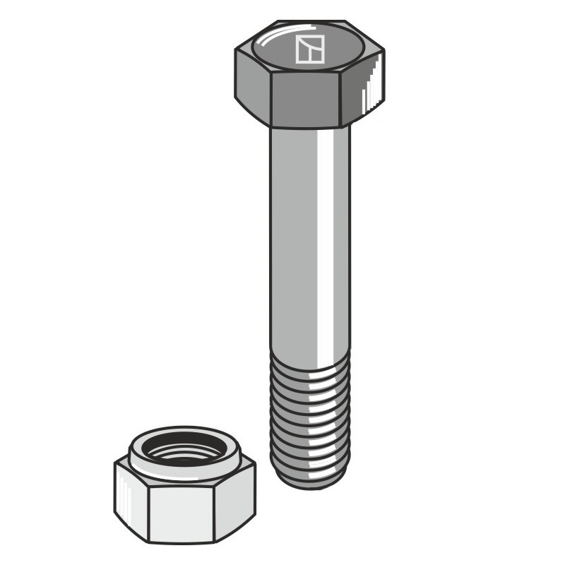 Boulon à tête hexagonale M20x2,5x150 avec écrou à freinage interne - Willibald - E-223-41-006