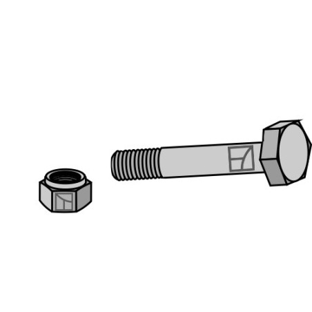 Boulon à tête hexagonale M20x2,5x150 avec écrou à freinage interne