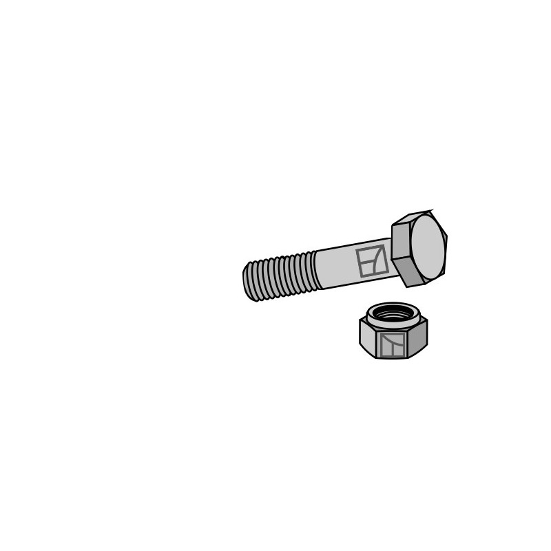 Boulon à tête hexagonale M18x2,5x75 avec écrou à freinage interne - BAMS