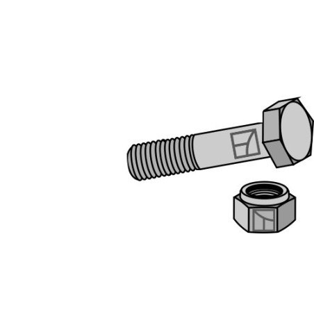 Boulon à tête hexagonale M18x2,5x75 avec écrou à freinage interne - BAMS