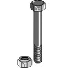 Boulon à tête hexagonale M18x2,5x130 avec écrou à freinage interne - Dragone