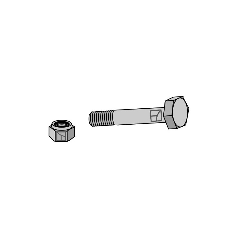 Boulon à tête hexagonale M18x1,5x100 avec écrou à freinage interne - Alpego - C00837