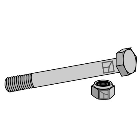 Boulon à tête hexagonale M16x2x124 avec écrou à freinage interne - Gilbers