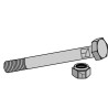 Boulon à tête hexagonale M16x2x124 avec écrou à freinage interne - Gilbers