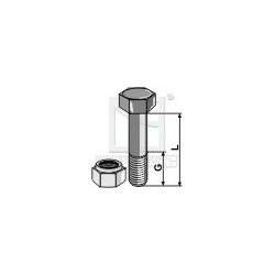 Boulon à tête hexagonale M14x2x120 avec écrou à freinage interne - Turner