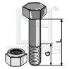 Boulon à tête hexagonale M14x2x120 avec écrou à freinage interne - Turner