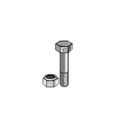 Boulon à tête hexagonale M12x1,75x80 avec écrou à freinage interne