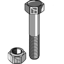 Boulon à tête hexagonale M12x1,75x45 avec écrou à freinage interne