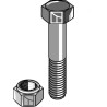 Boulon à tête hexagonale M12x1,75x45 avec écrou à freinage interne