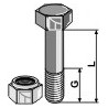 Boulon à tête hexagonale M10x1,5x90 avec écrou à freinage interne