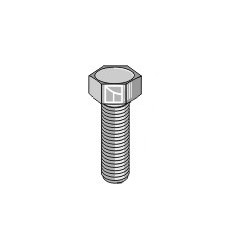 Boulon à tête hexagonal M5x0,8x16 sans écrou - galvanisée