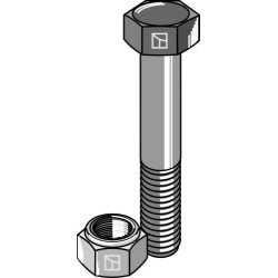 Boulon à tête hexagonale M14x1,5x60 avec écrou à freinage interne