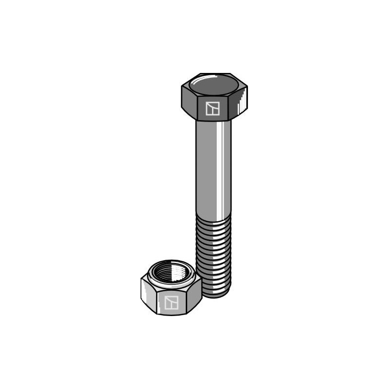 Boulon à tête hexagonale M14x1,5x60 avec écrou à freinage interne