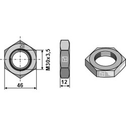 contre-écrou - hexagonal