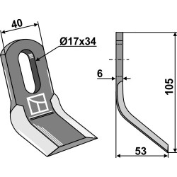 Couteau-Y 105x40mm - Gimac