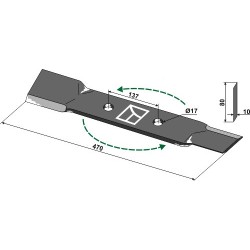 Couteau-faucheur 470mm - gauche - Röll - 690620